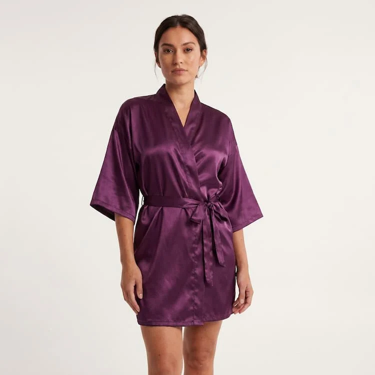 Tiffanya Satin Kimono Robe - Image 5
